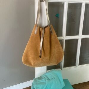 Authentic Tiffany and co reversible tote with pouch